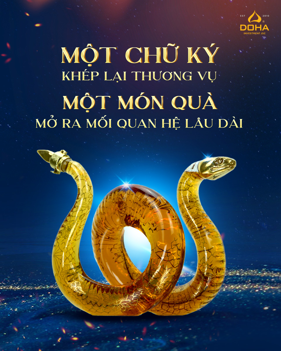 Tạo điểm nhấn cho lễ ký kết, trao thưởng bằng rượu linh vật cao cấp