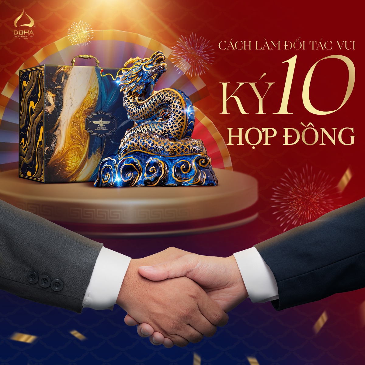 Tạo điểm nhấn cho lễ ký kết, trao thưởng bằng rượu linh vật cao cấp